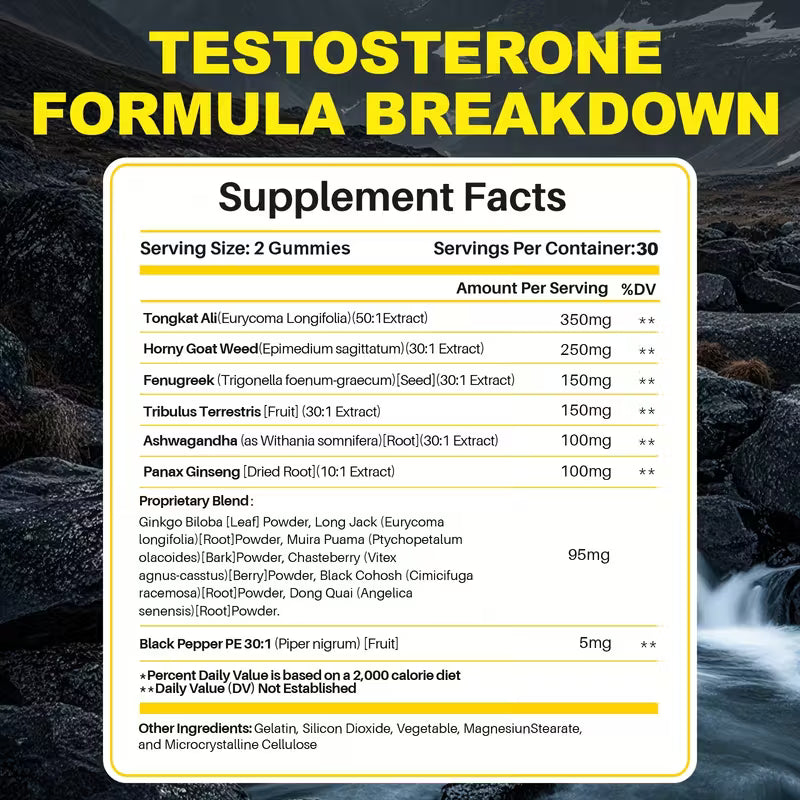 ROCK HARD Gummis - Testosterone supplement for men