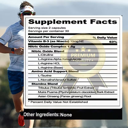 Supplement For Support With L Arginine & L Citrulline, Father'S Day Gift, Suitable For Pre-Workout Stackers, Athletes, Fitness Enthusiasts, Adults, Men, Wome