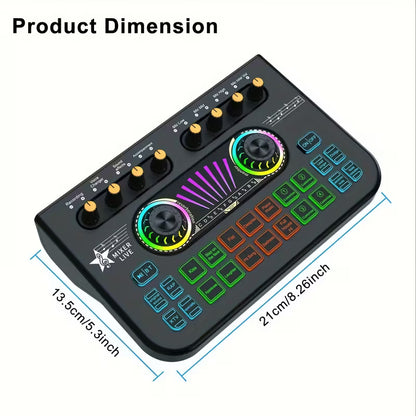 X3-Live Sound Card, USB External X3 Karaoke Recording Mobile Audio Mixer, Audio Mixer USB External Sound Card