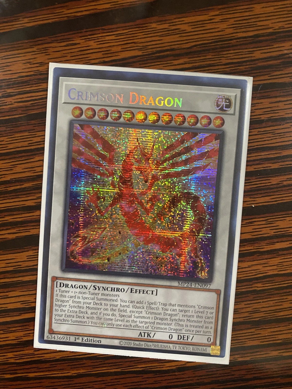 Yugioh Crimson Dragon MP24-EN097 Prismatic secret Rare 1st Edition NM