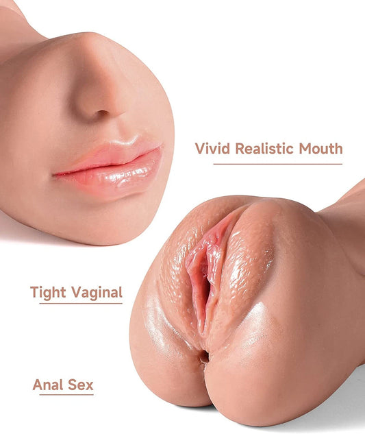 3 in 1 Realistic Oral Vagina Anal Pocket Pussy Male Masturbator Sex Toys for Men